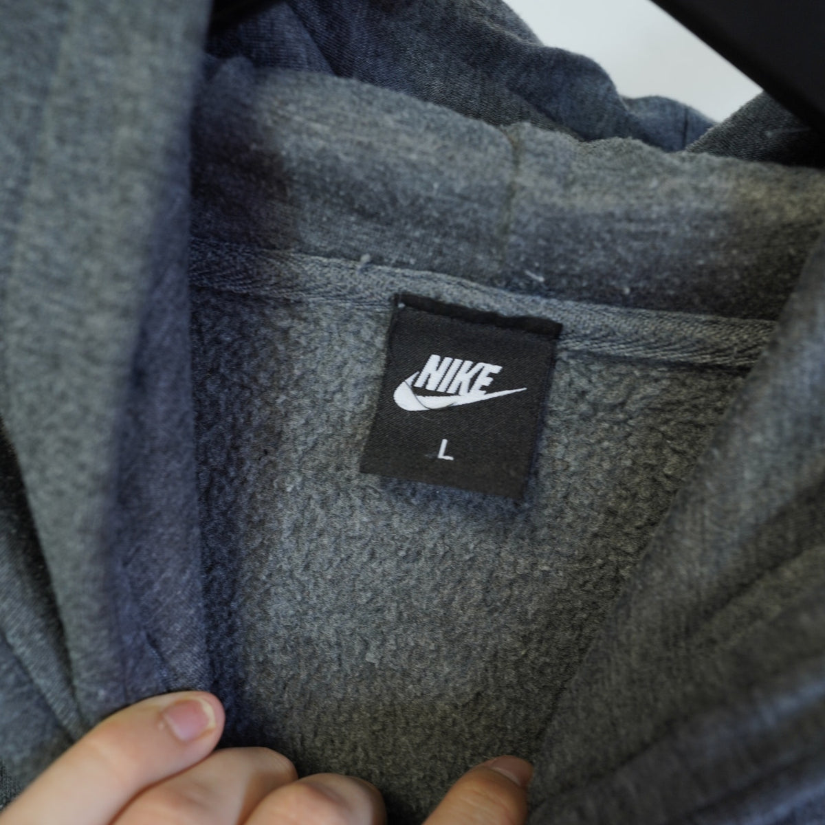 (L) Nike Air Retro Pullover Hoodie Men's L Gray White Just Do It Y2K 2000s Sports