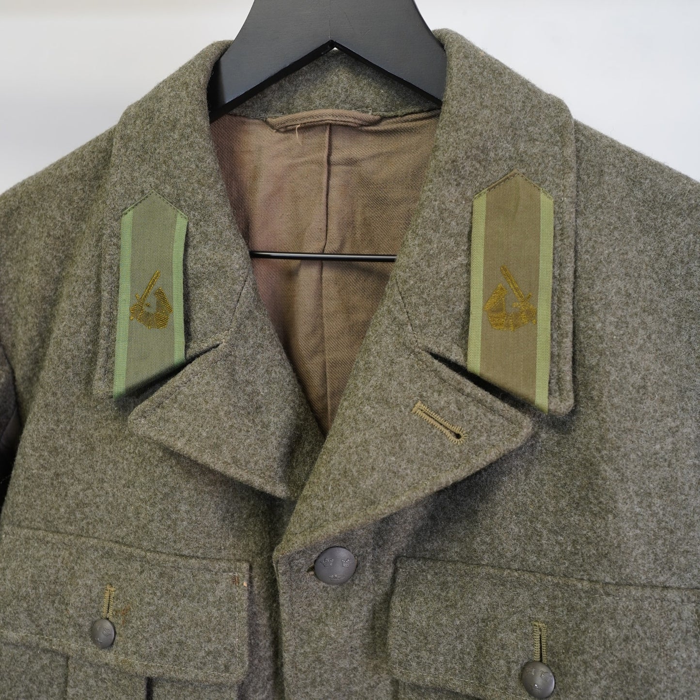 (M Sz. 40) True Vintage 40s Swedish Military Wool Army Officer Jacket Soderbergs Sz. 40 R