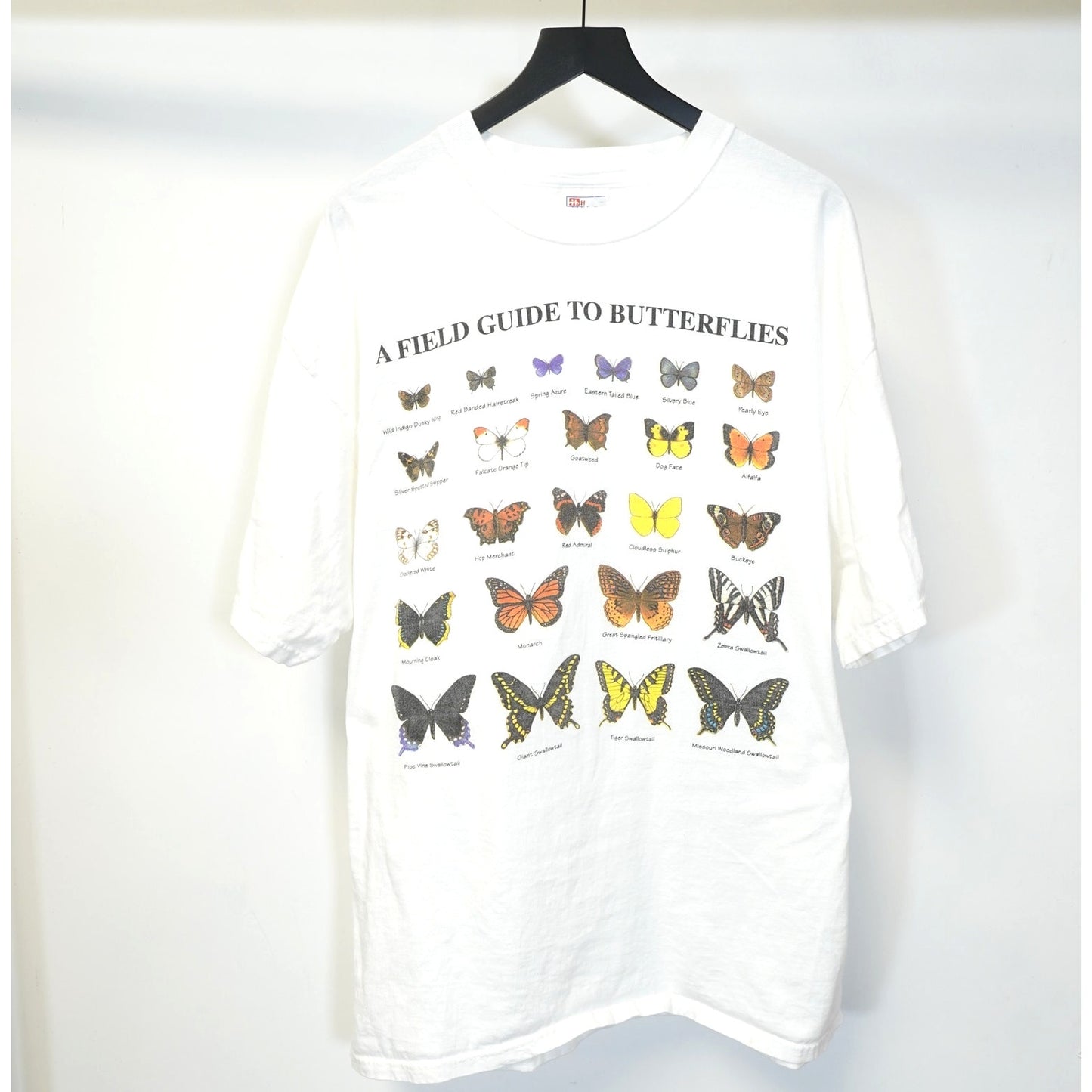 (XXL) Field Guide to Butterflies Vintage Graphic T-Shirt Men's XXL White Nature Insect