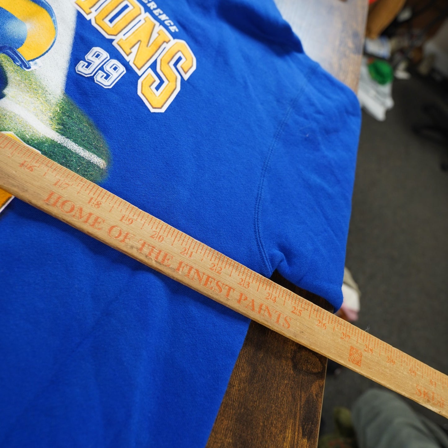 (XL) Vintage St. Louis LA Rams 1999 Superbowl Champions Sweatshirt Men's XL Blue Gold