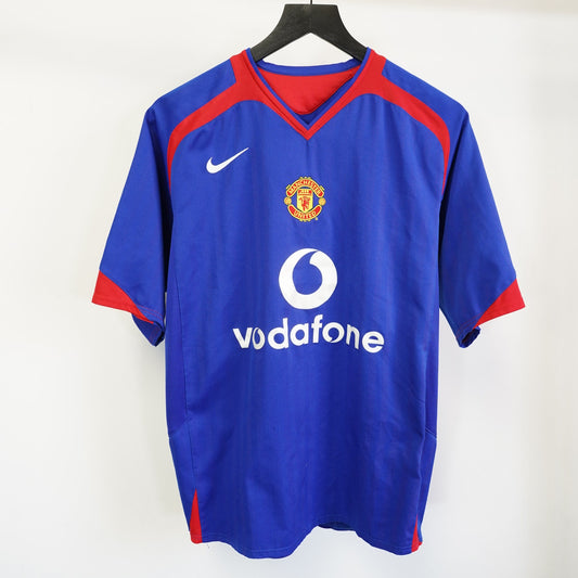 (M) Vintage Nike Manchester United 2005–06 Away Soccer Jersey Men's M Blue Total 90