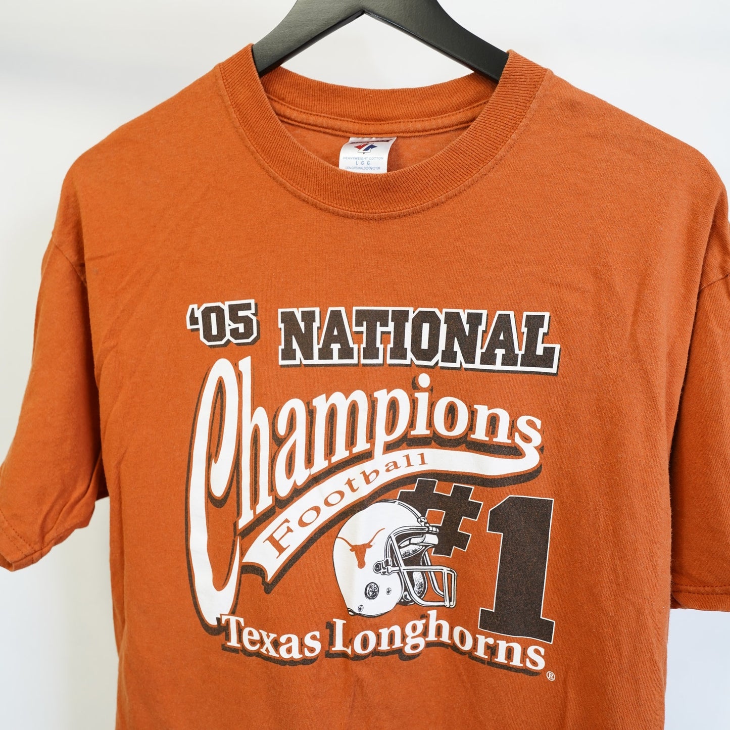 (L) University of Texas Longhorns 2005 National Champions T-Shirt Men's L Orange UT