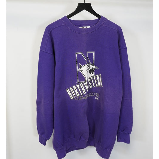 (XXL) Vintage Northwestern Wildcats Sweatshirt Men's XXL Purple Team Edition 90s