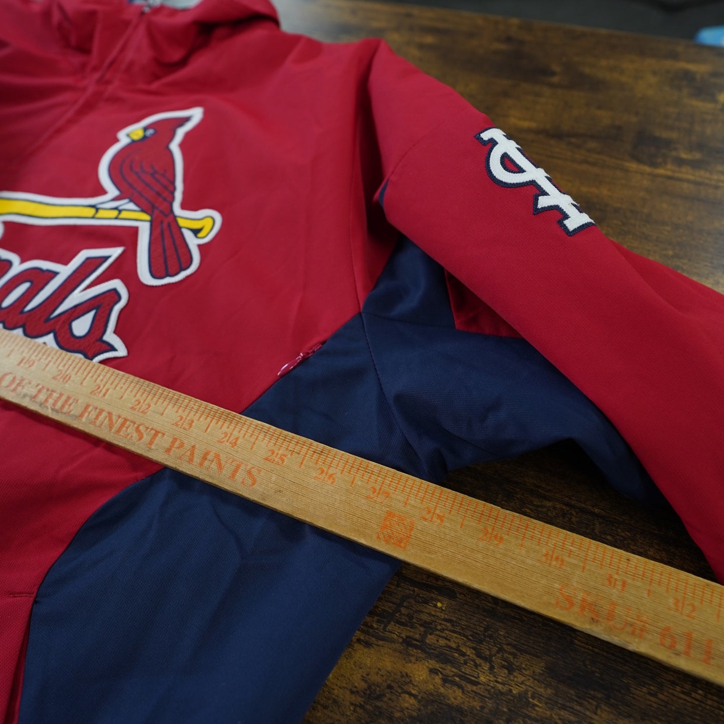 (L) Vintage St. Louis Cardinals Majestic Authentic Jacket Men's L Red Fleece Lined