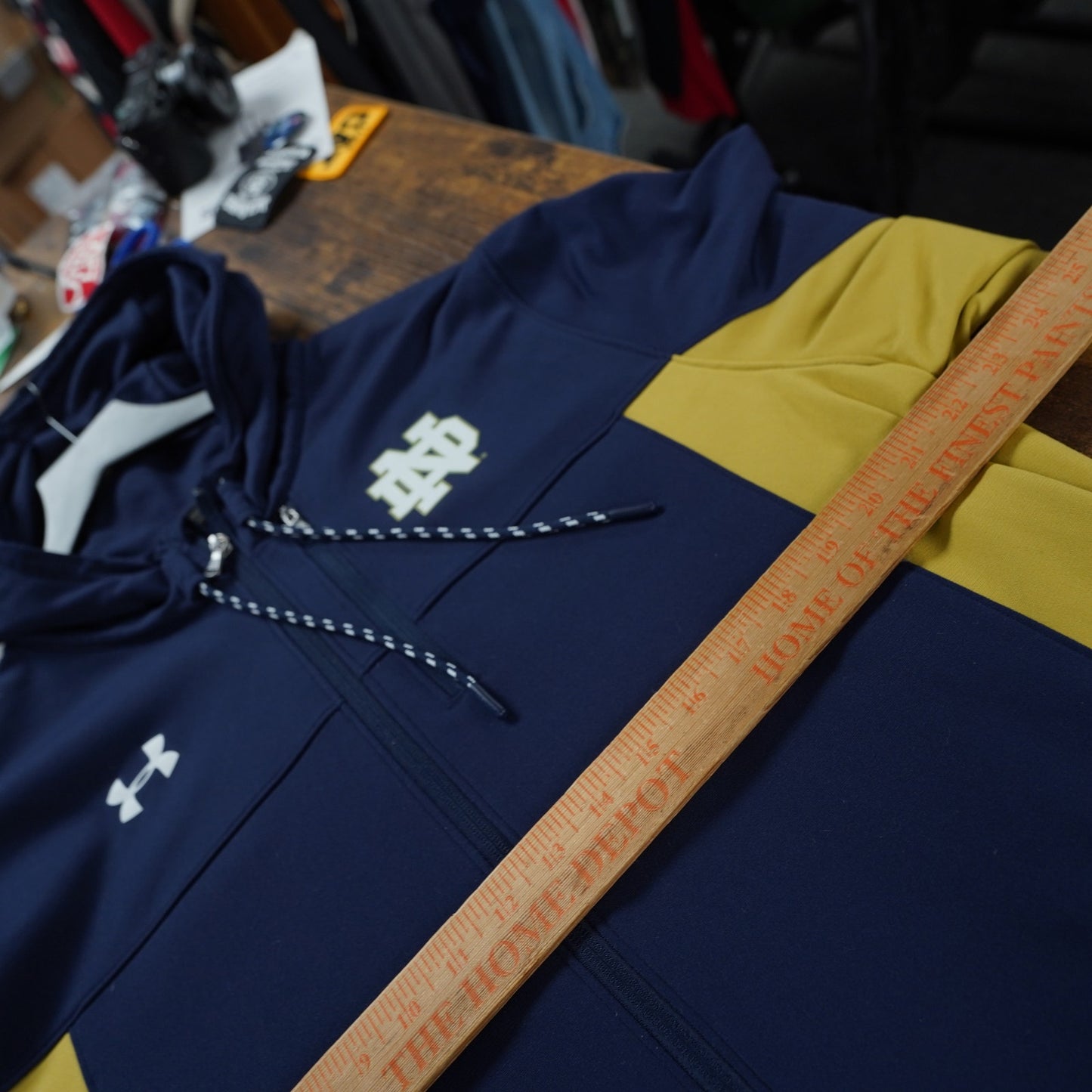 (L) Under Armour Notre Dame Fighting Irish Sideline Full Zip Hoodie Men's L Blue