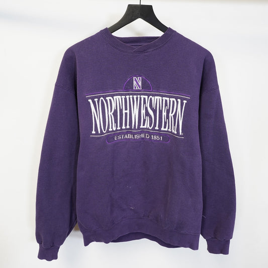 (L) Vintage Northwestern University Wildcats Sweatshirt Men's L Purple Galt Sand 90s