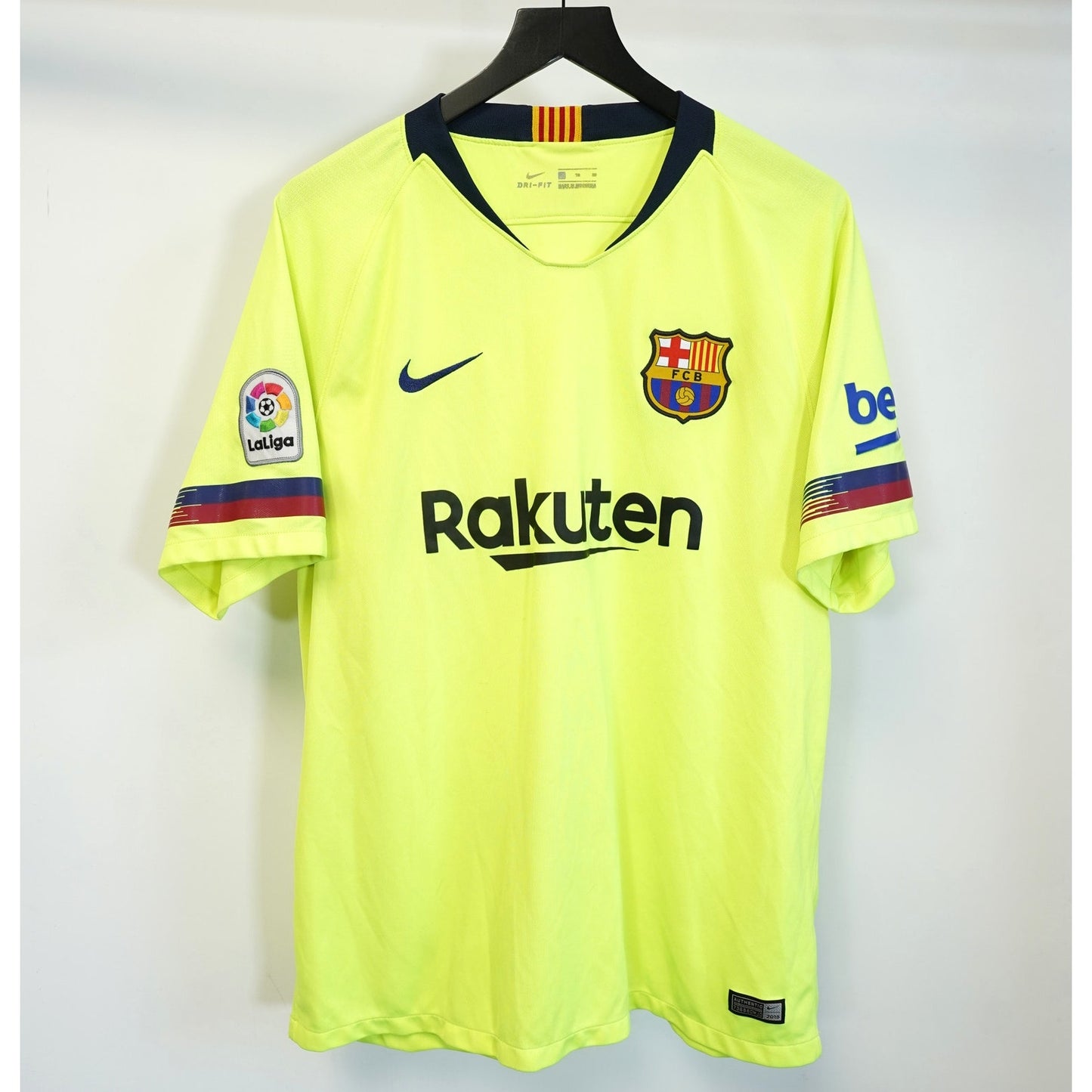(XL) Nike FC Barcelona Official 2018-19 Away Soccer Football Jersey Men’s XL Neon