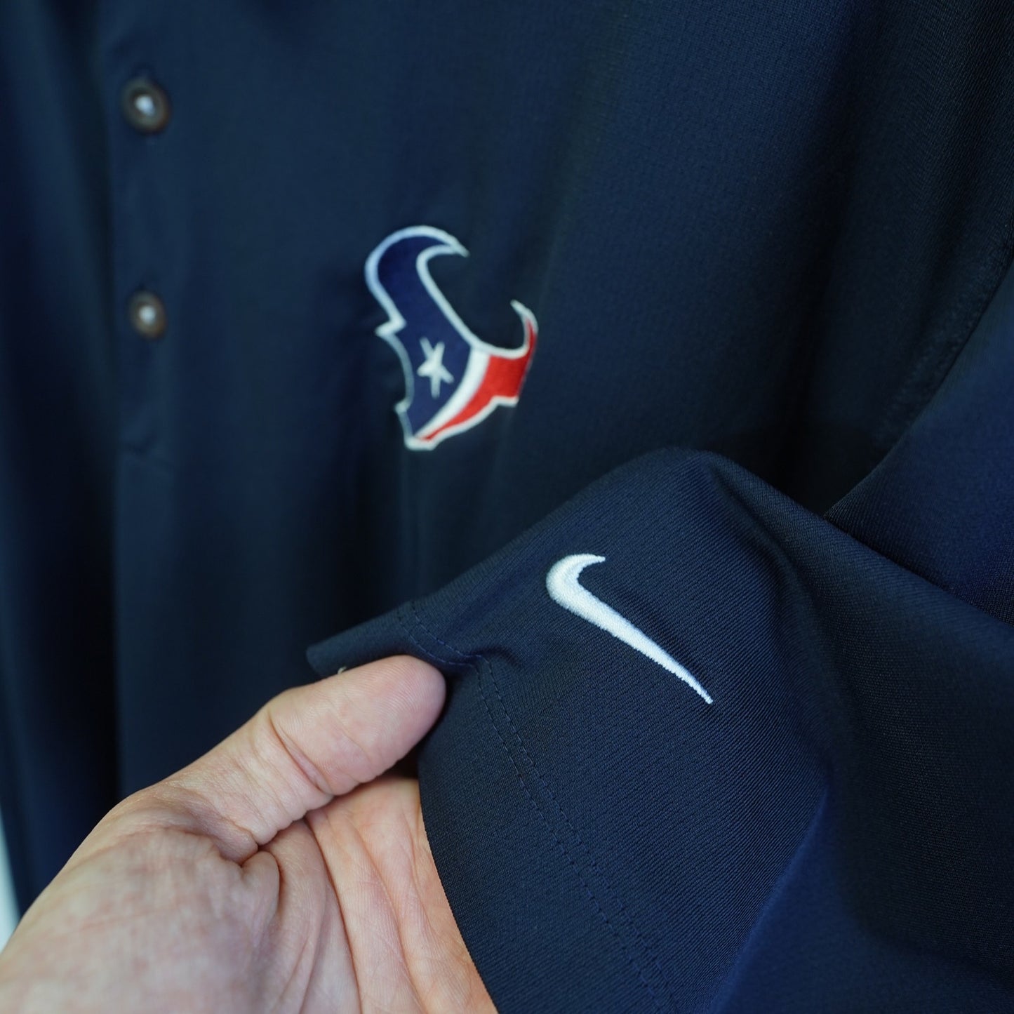 (XXL) Houston Texans Nike Golf Polo Shirt Men's XXL Navy Blue Stitched Bud Light NFL
