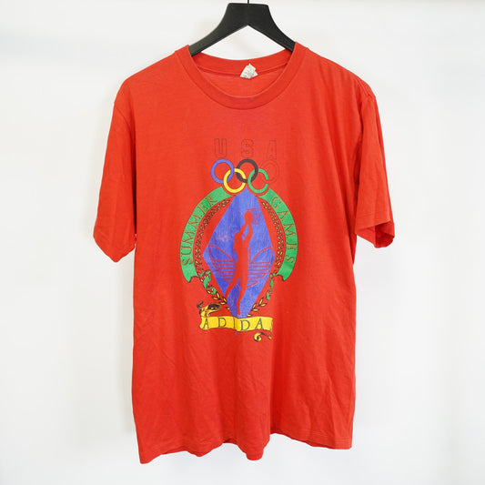 (XL) Vintage Adidas Olympic Summer Games Single Stitch T-Shirt Men's XL Basketball 90