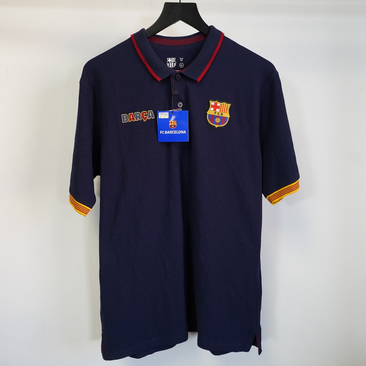 (XL) FC Barcelona Soccer Club Embroidered Polo Shirt Men's XL Blue Brand New Sewn