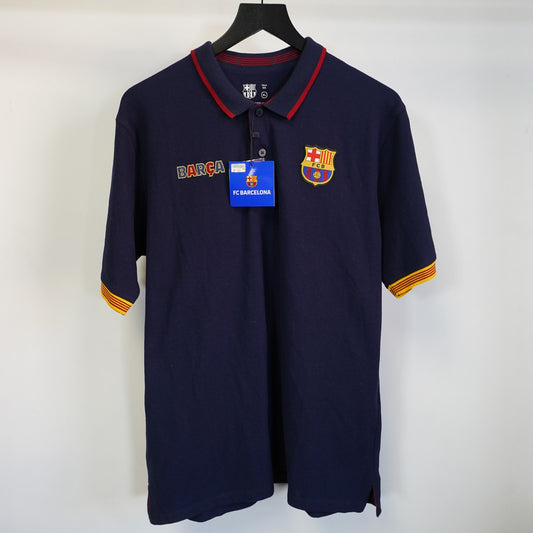 (XL) FC Barcelona Soccer Club Embroidered Polo Shirt Men's XL Blue Brand New Sewn