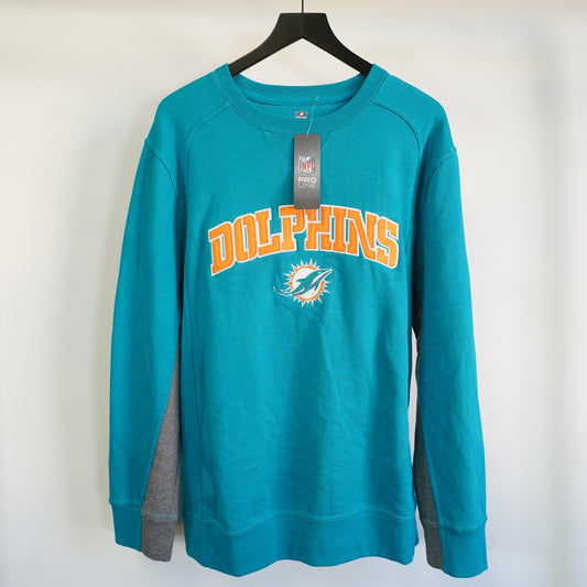 (XL) Miami Dolphins Brand New Stitched NFL Pro Line Crewneck Sweatshirt Aqua