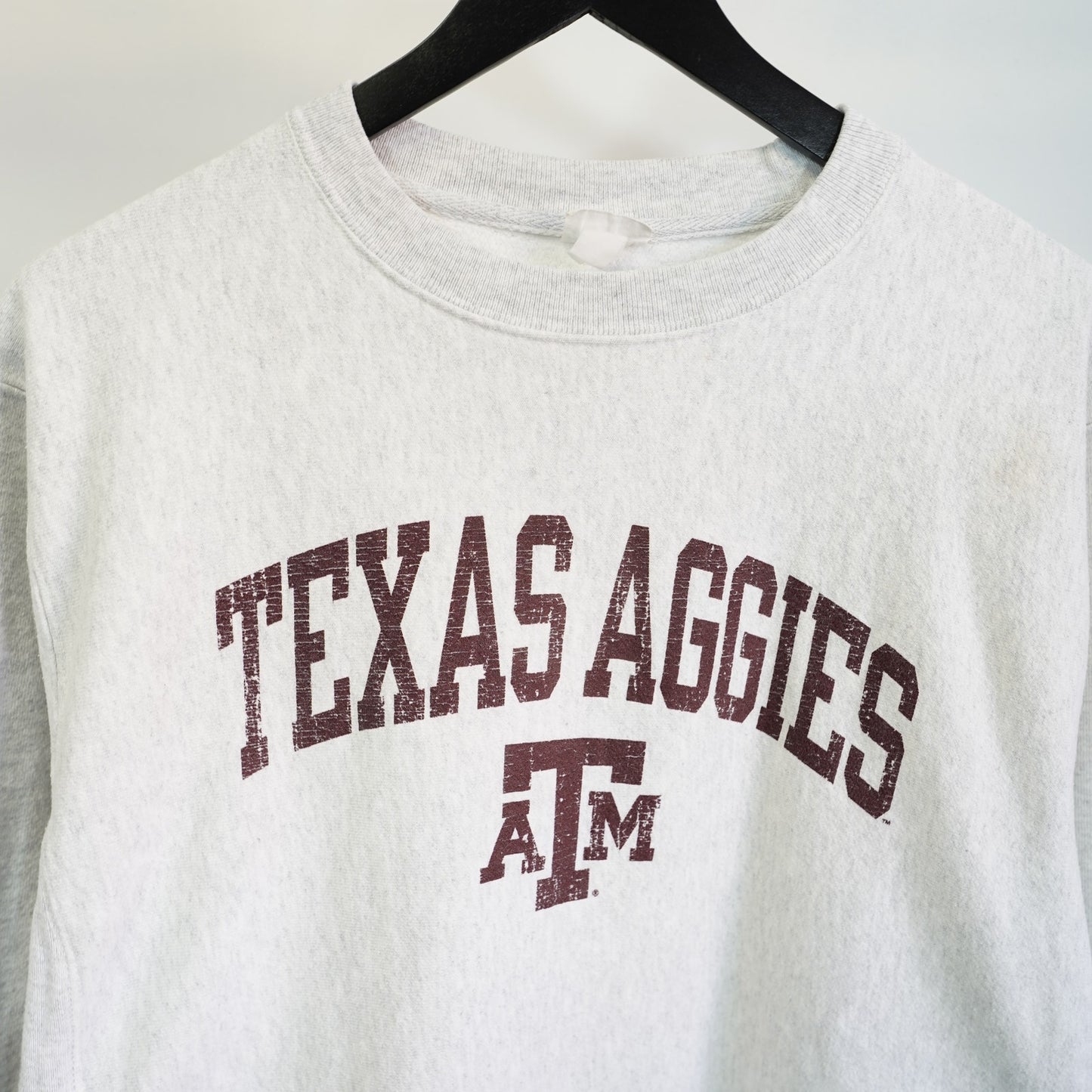 (L) Texas A&M Aggies Champion Reverse Weave Crewneck Sweatshirt Men's L Gray ATM