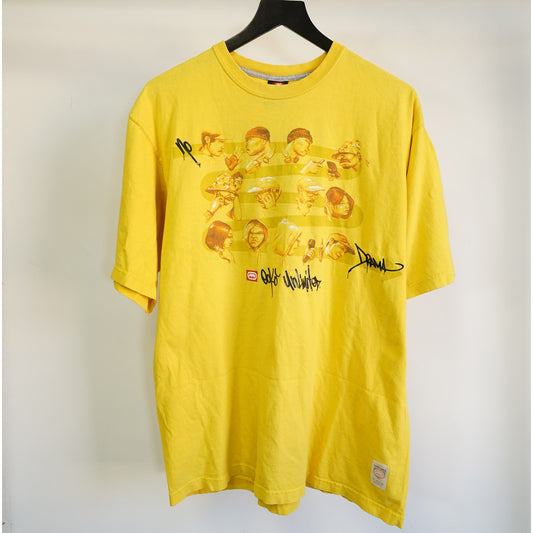 (L) Vintage Y2K Ecko Unlimited No Drama 2000s Yellow Hip Hop T-Shirt