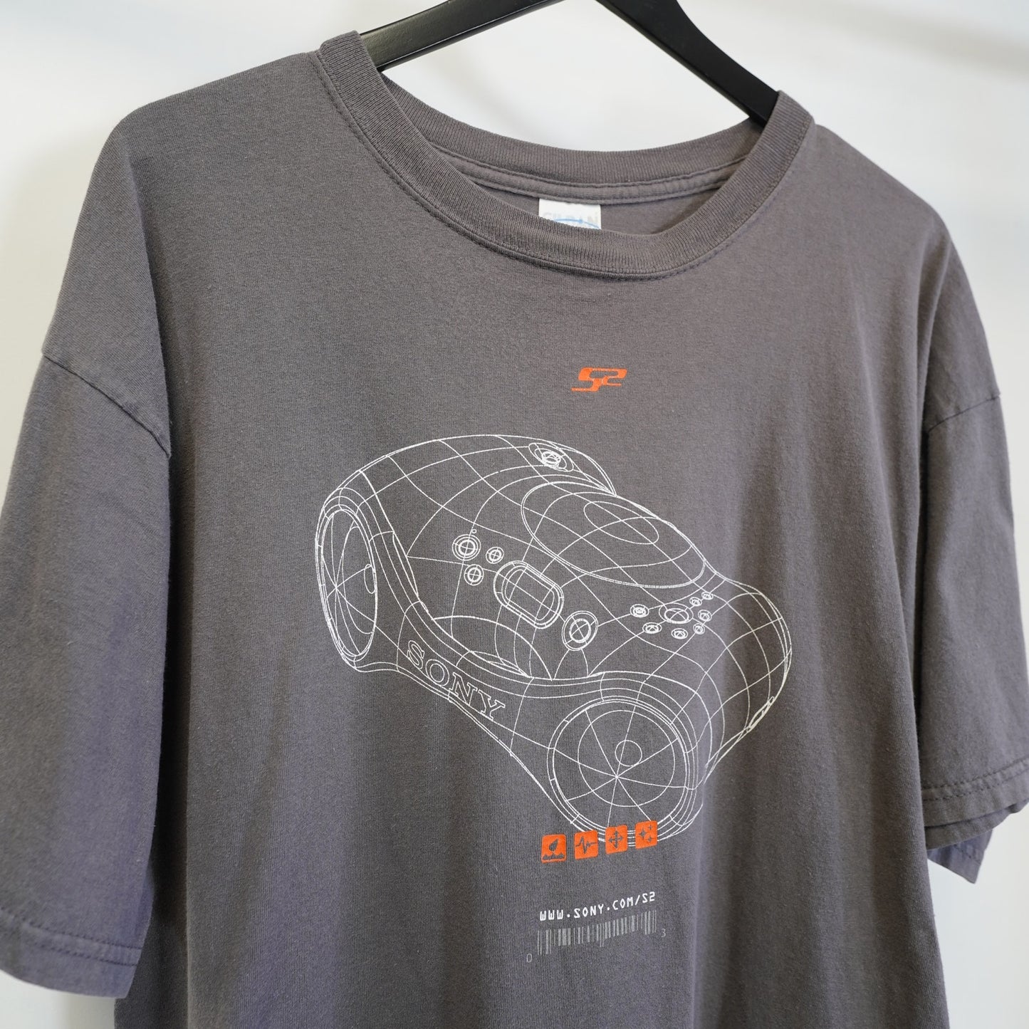 (XL) Vintage Sony S2 Sports Boombox Promotional T-shirt Men's XL Gray Y2K 2000s Skate