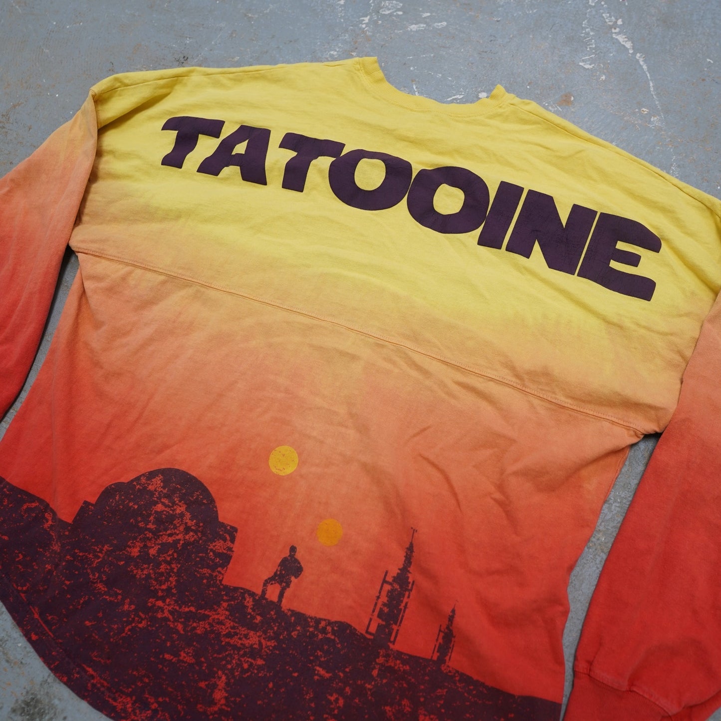 (XL) Disney Star Wars Tatooine Spirit Jersey Shirt Size XL AOP Long Sleeve Yellow