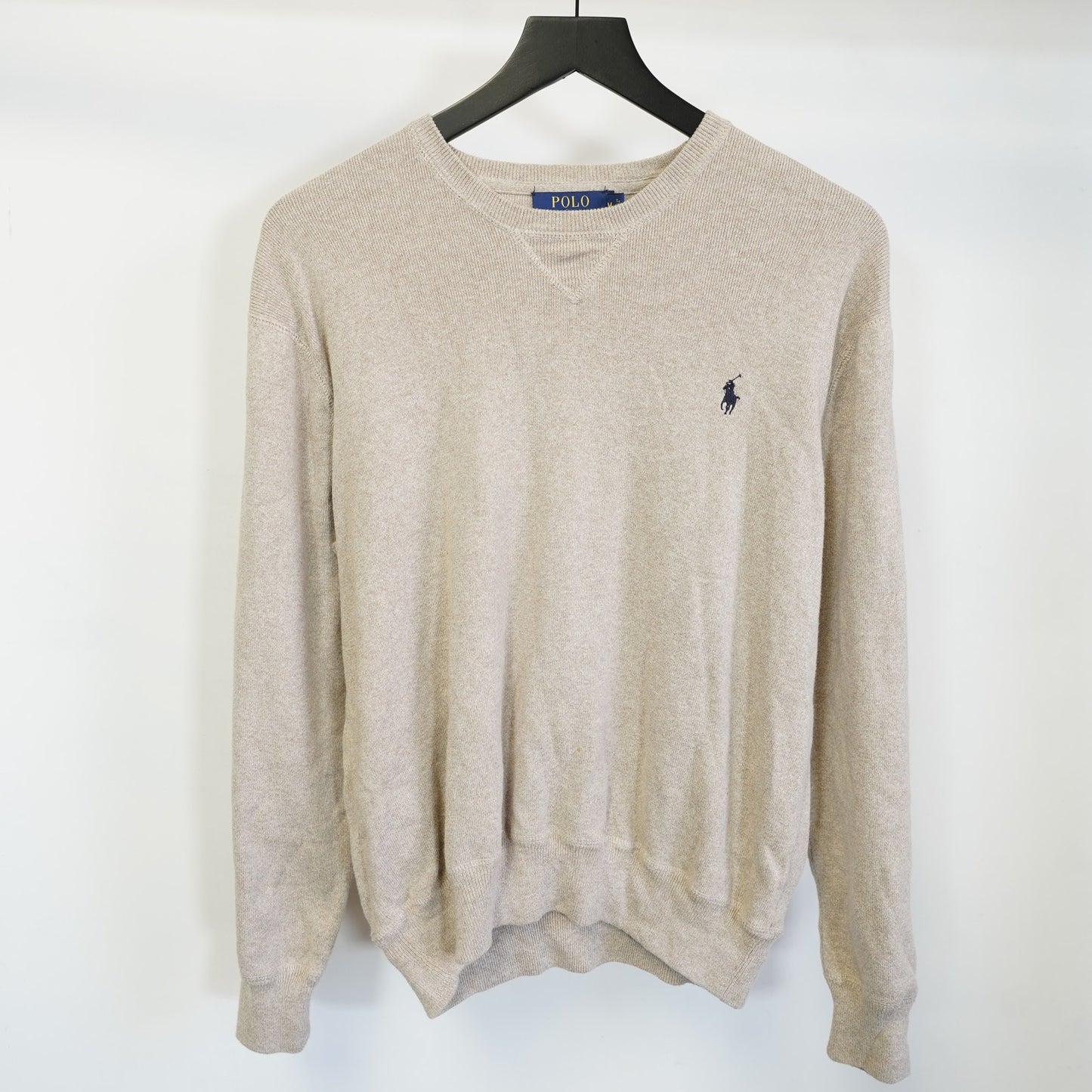 (M) Polo Ralph Lauren Cream Pullover Knit Sweater Men's M Beige Sweatshirt Tan
