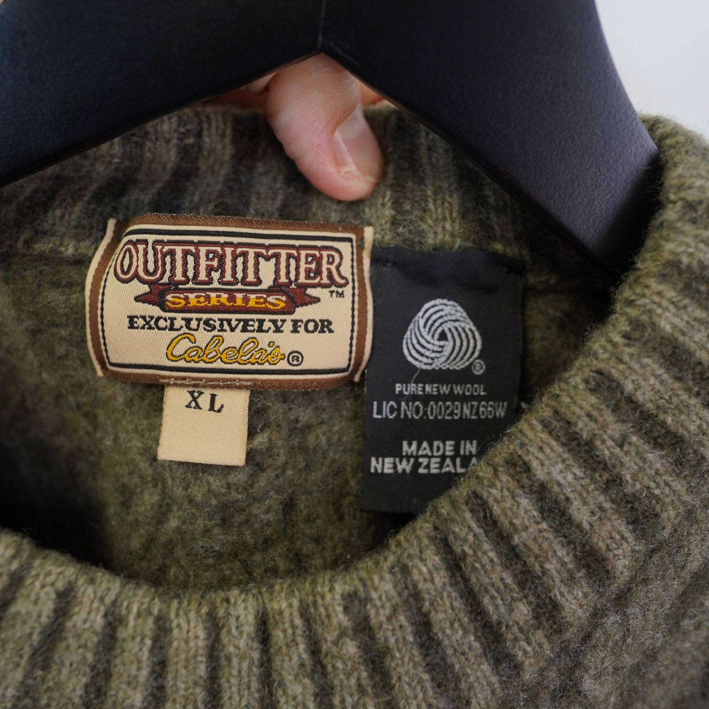 (Women's L/XL) Vintage 100% Pure Wool Cabelas Cable Knit Fisherman Sweater Women's XL Green