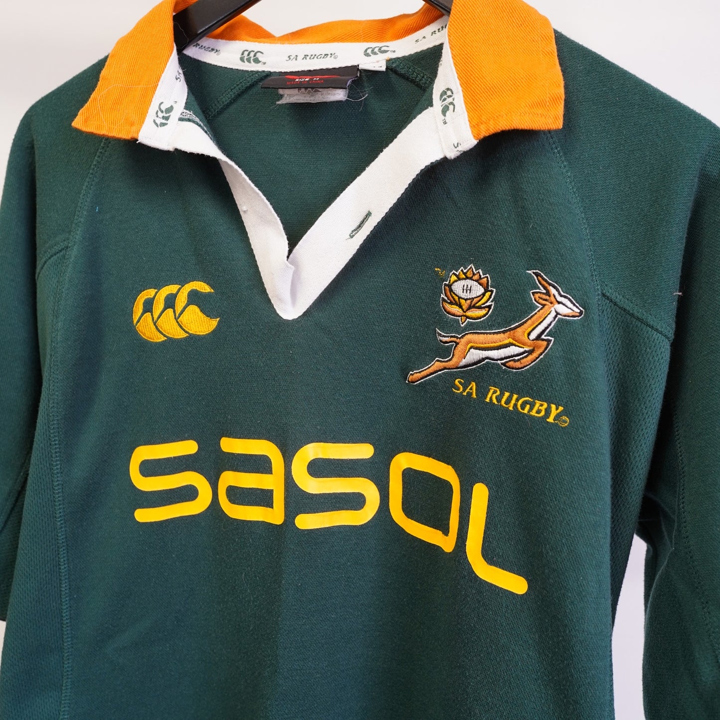 (M) Vintage Canterbury 2005-06 South Africa Springboks Rugby Jersey Men's M Green