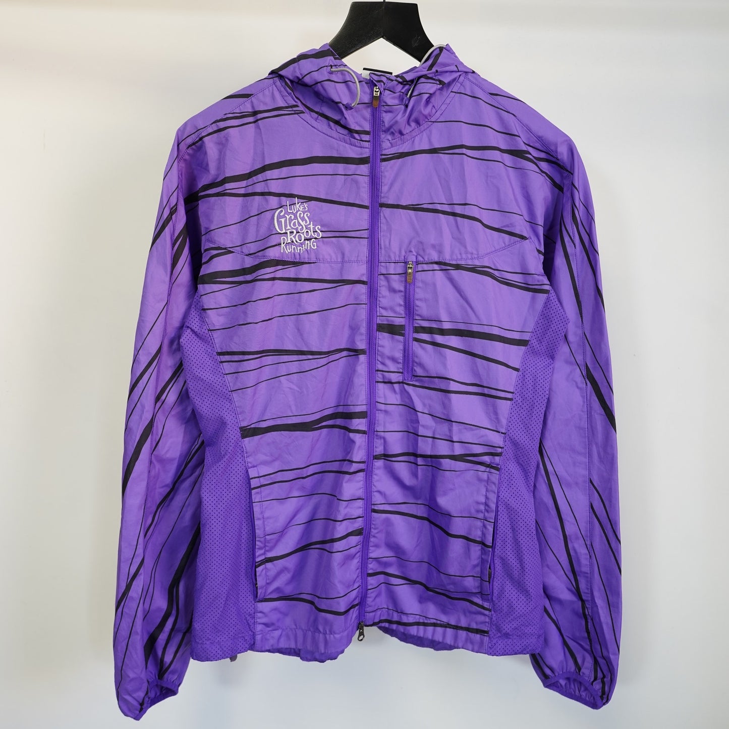(S) Nike Running Light Windbreaker Men's S Purple Hooded Luke's Locker Jacket
