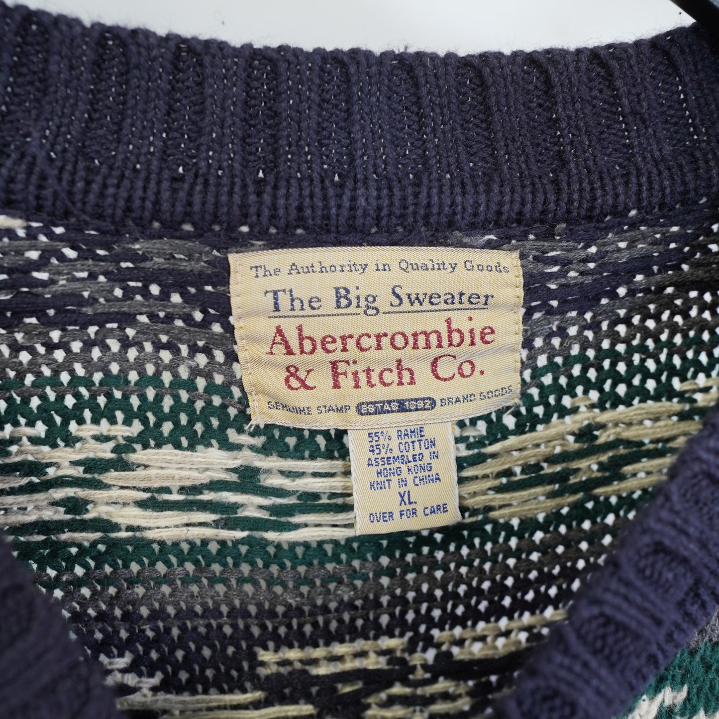 (XL) Vintage 90s Abercrombie & Fitch The Big Knit Sweater Men's XL Boho Cottage Retro
