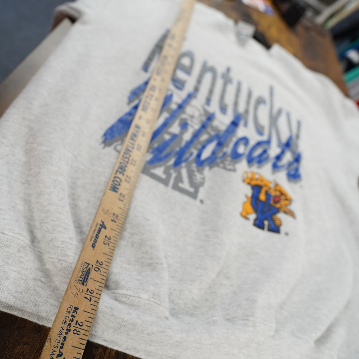 (L) Vintage Kentucky Wildcats 90s UK Sweatshirt Men's L Heather Gray Retro Pluma