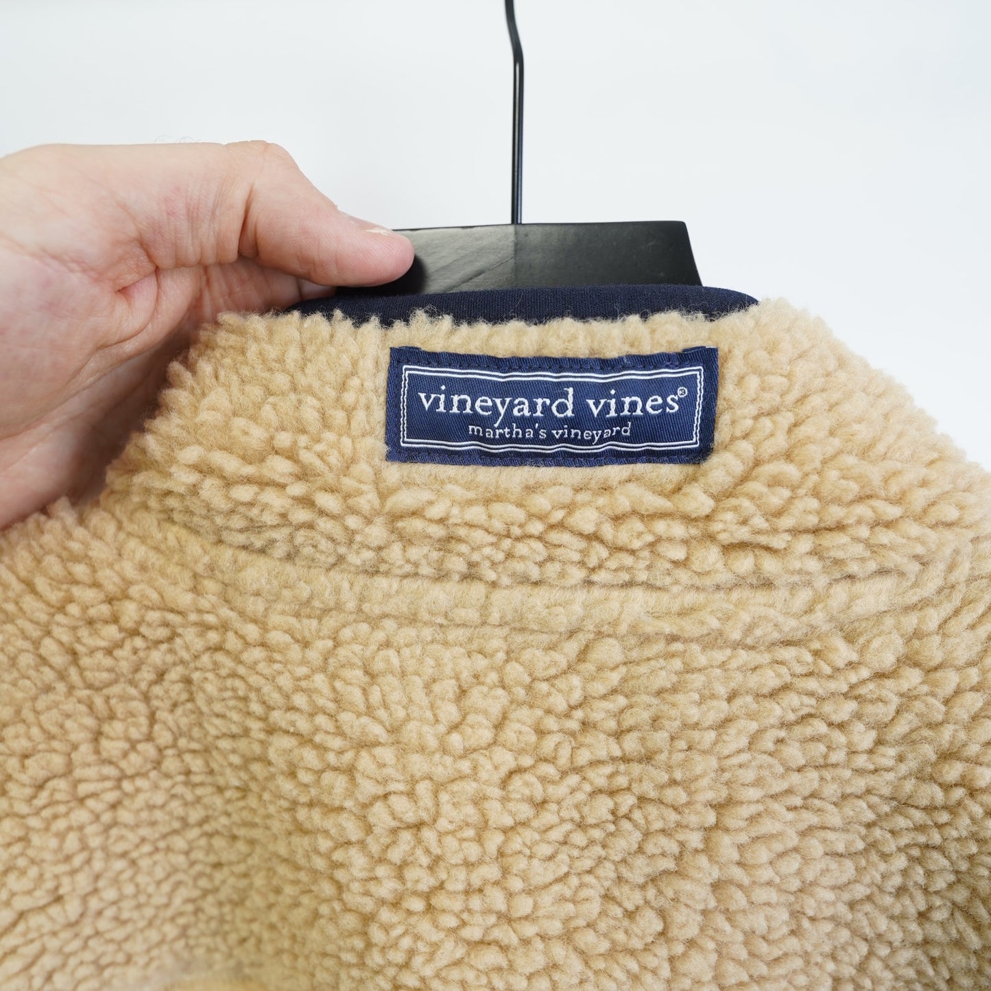 (Youth L) Vineyard Vines Boys Sherpa Super Shep Full Zip Fleece Jacket Youth L Tan