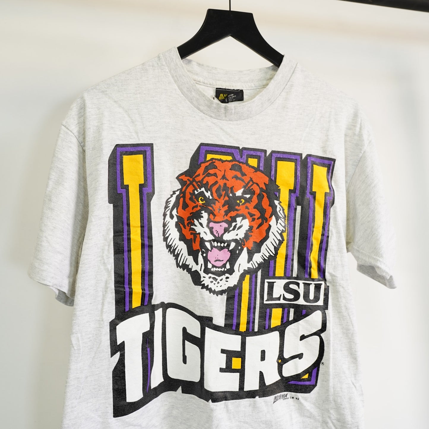 (L) Vintage LSU Tigers Single Stitch 90s T-Shirt Men's L Gray Big Logo