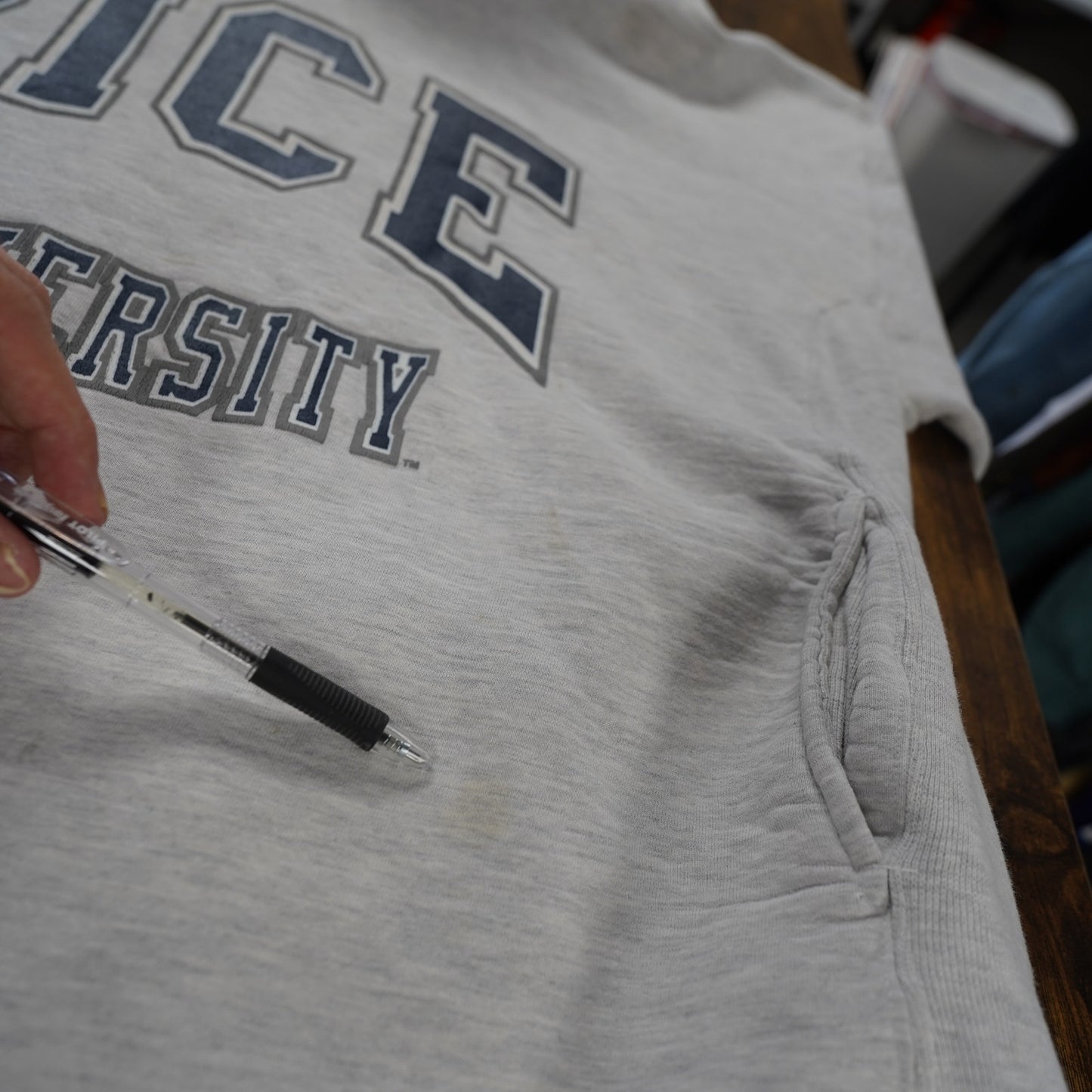 (XXL) Vintage Rice University Owls Russell Athletic Hoodie Men's XXL Heather Gray 90s