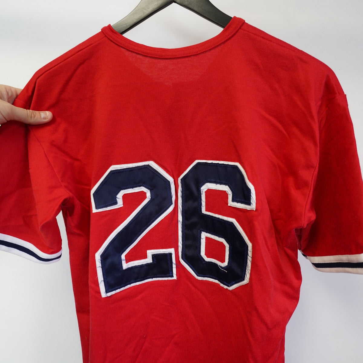 (M) Vintage University of Houston Cougars Sewn Baseball Jersey Men's M Red U of H