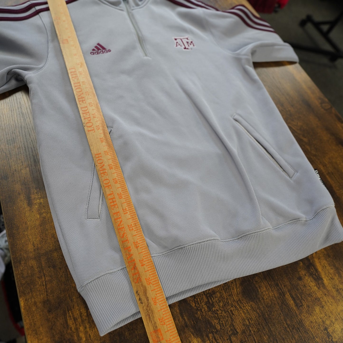 (S) Vintage Adidas Texas A&M Aggies Climawarm Full Zip Jacket Men's S Gray 2000s Y2K