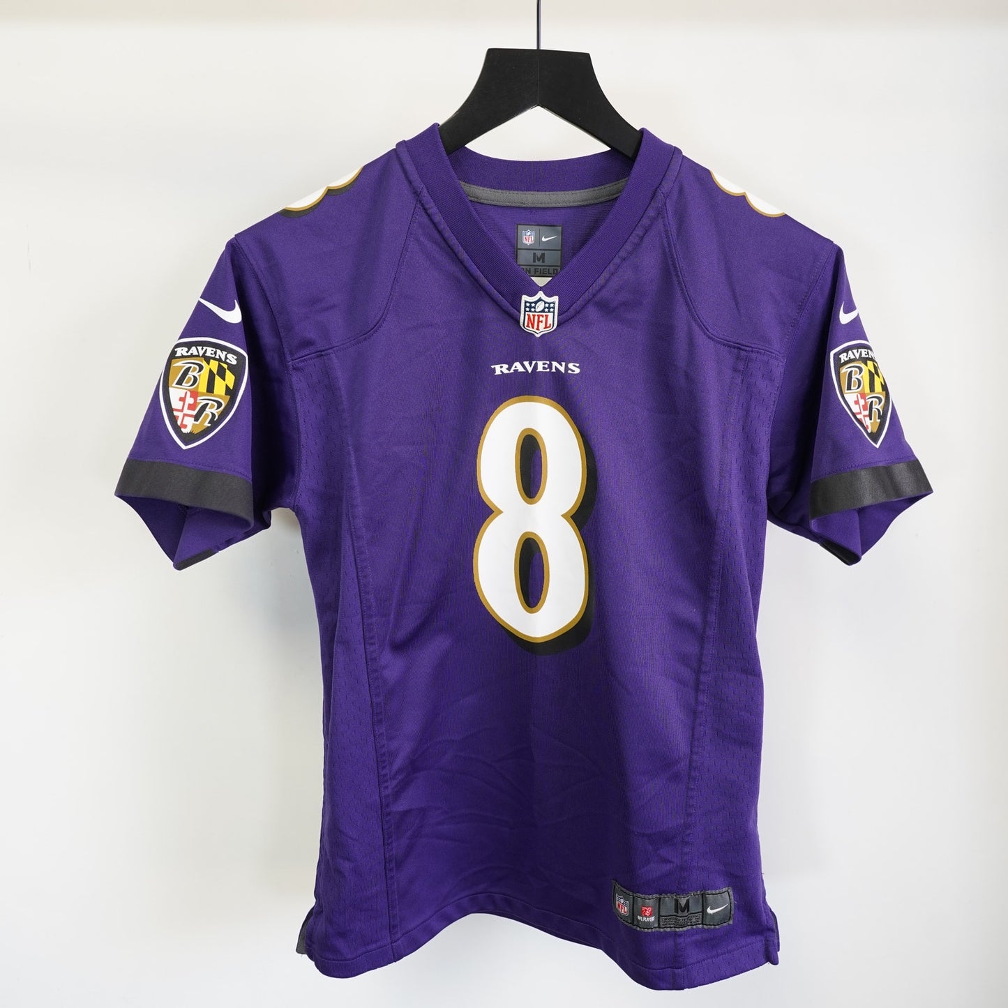 (Boys M) Lamar Jackson Nike On Field Baltimore Ravens Football Jersey Boys M Purple NFL