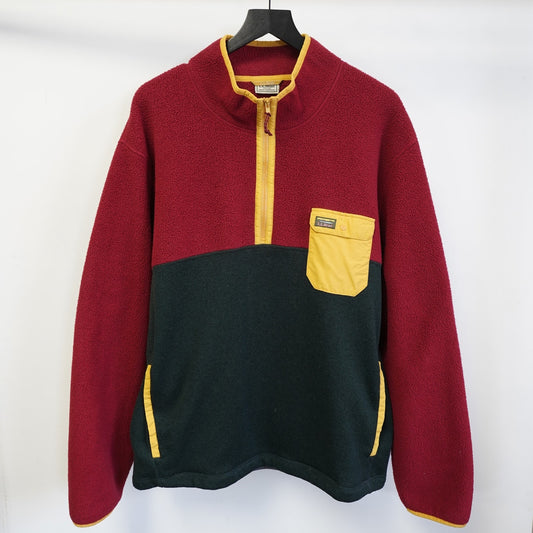 (3XL) L.L. Bean Fleece Sherpa 1/4 Zip Sweater Hybrid Pullover Men's 3XL Red Green Hike