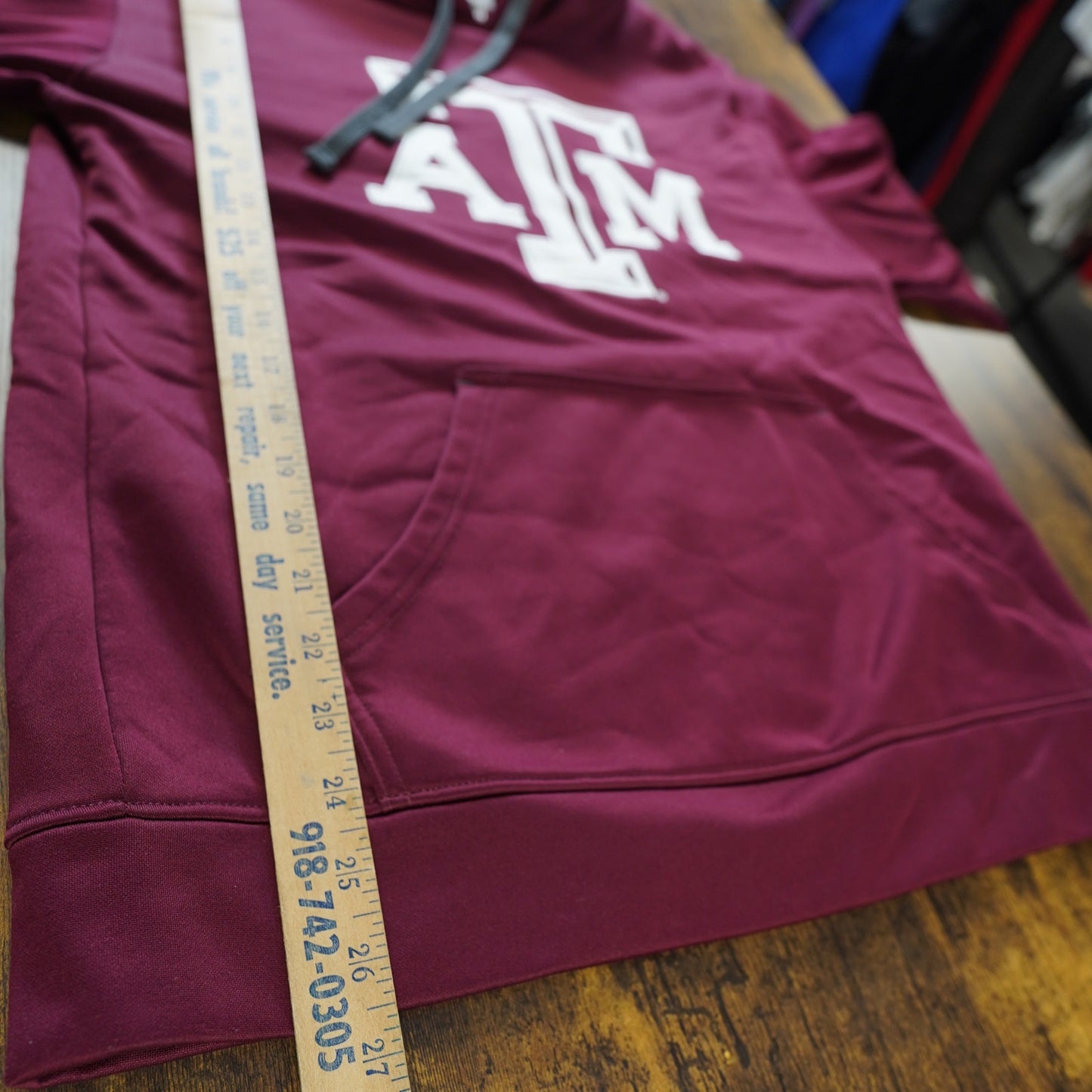 (M) Texas ATM Aggies Embroidered Majestic Hoodie Men's M Maroon 12th Man Gig Em