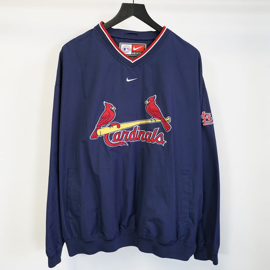 (XL) Vintage St. Louis Cardinals Nike Center Swoosh Pullover Windbreaker Mens XL Blue