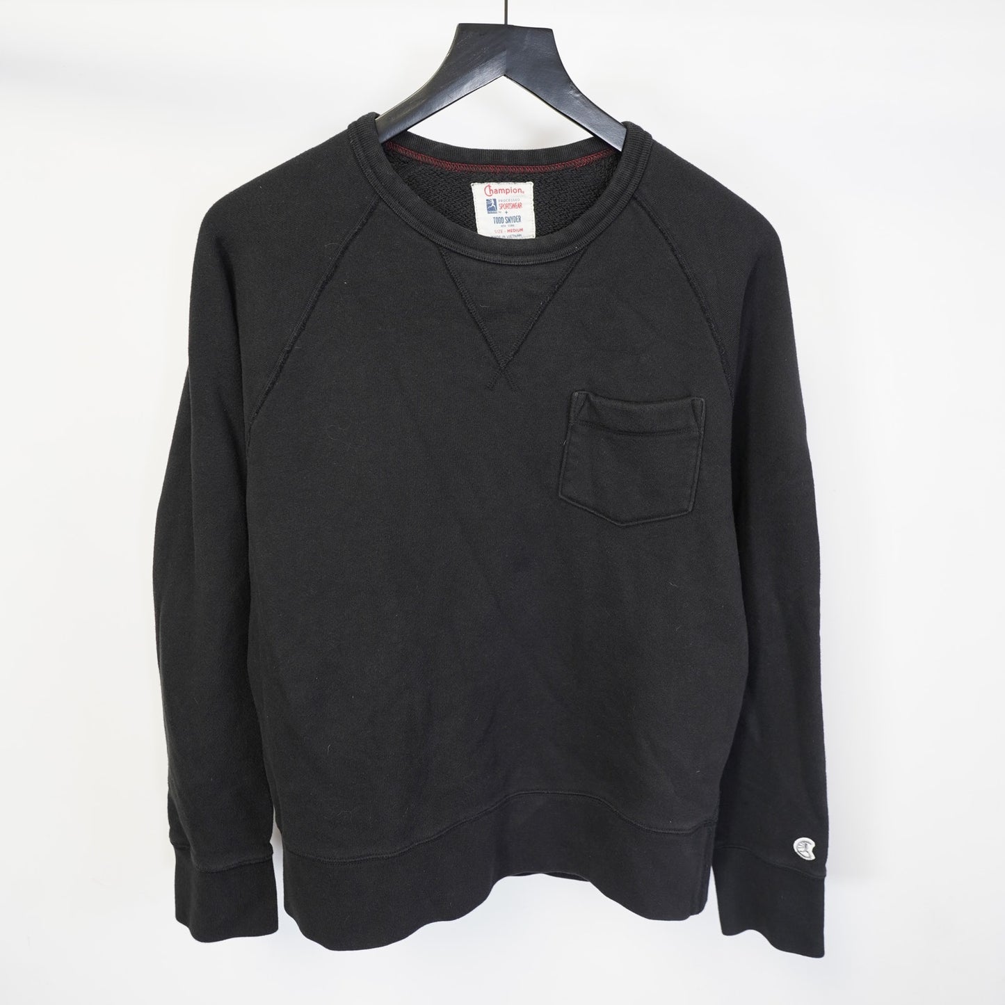 (M) Todd Snyder x Champion Crewneck Sweatshirt Men's Medium Black Pocket
