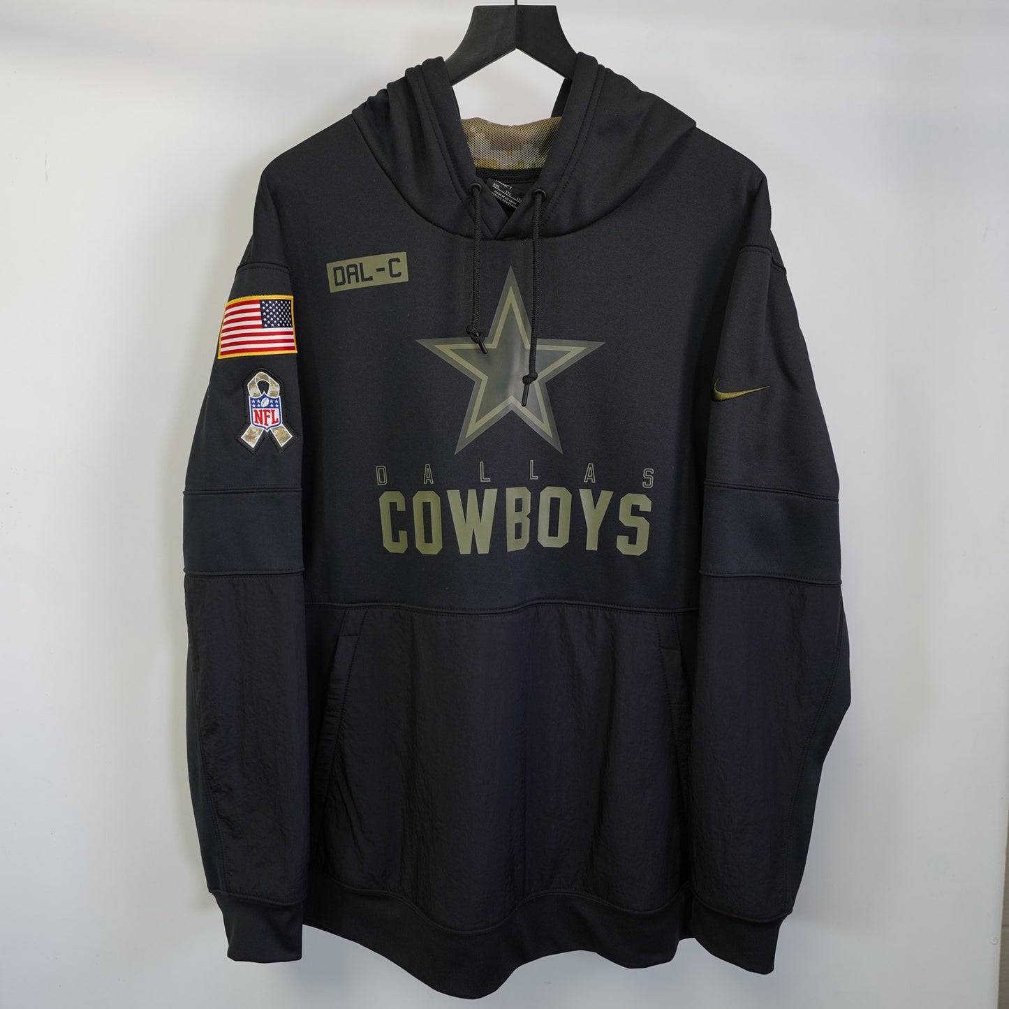 (XXL) Nike Dallas Cowboys Salute to Service Dri-Fit Hoodie Men's XXL Black Camo