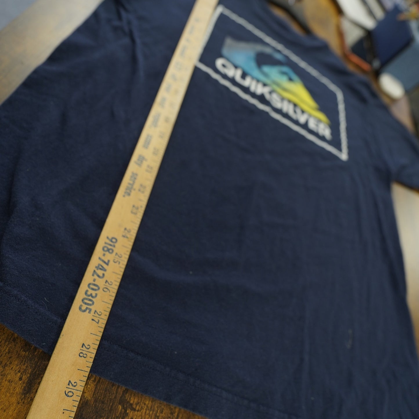 (L) Quick Silver 2000s Surf & Skate T-Shirt Men's L Navy Blue Surfing Y2K Beach