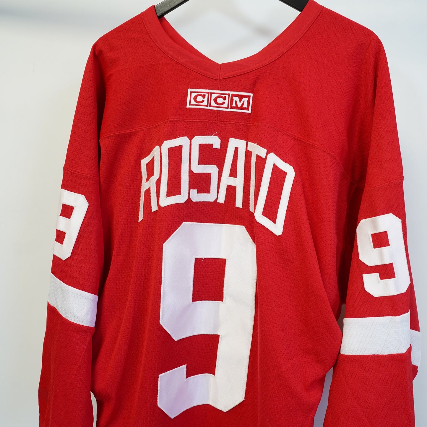 (XL) Vintage CCM Detroit Redwings Embroidered Hockey Jersey Men's XL Red NHL Sewn