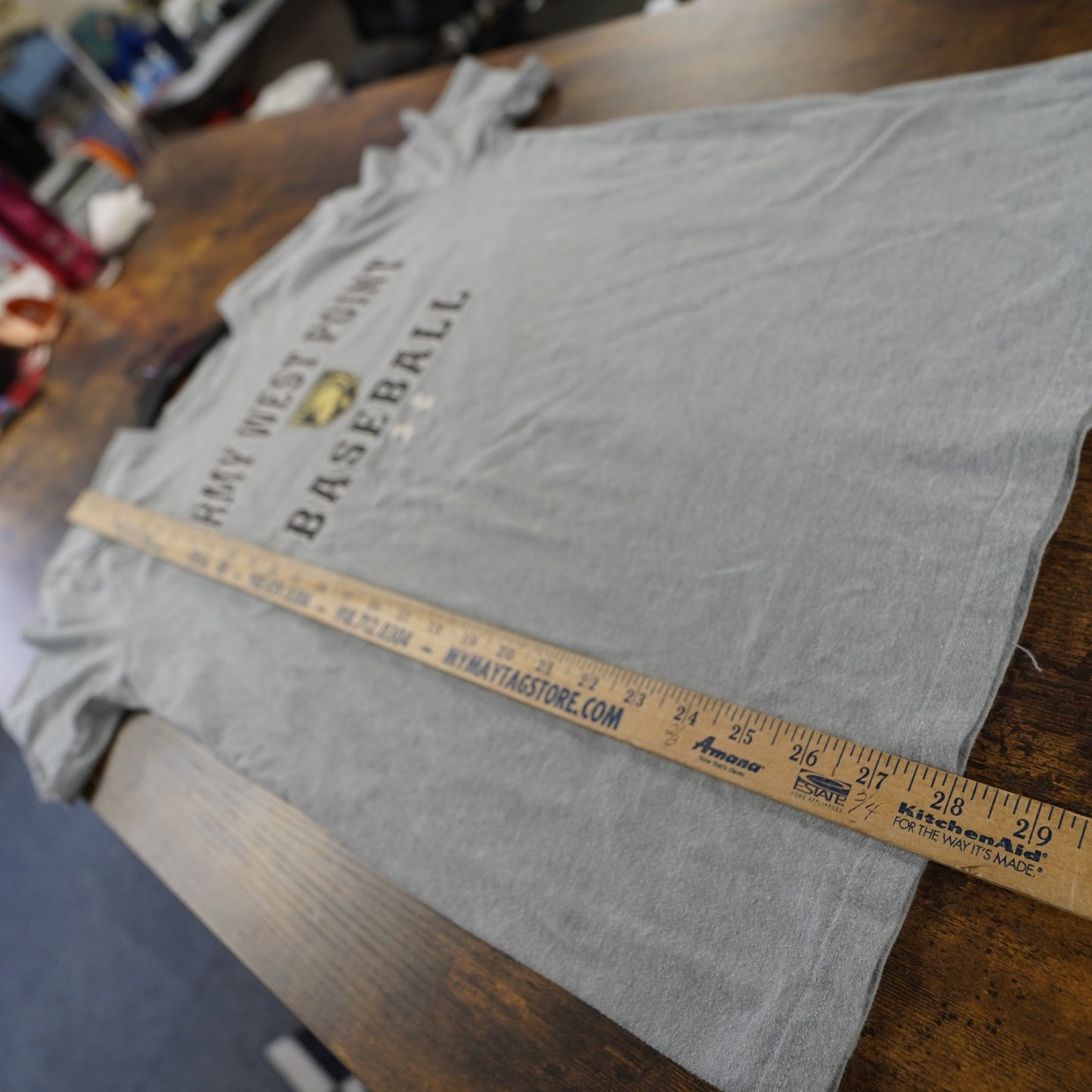 (M) US Army West Point Knights Baseball Under Armour Baseball T-Shirt Men's M Gray