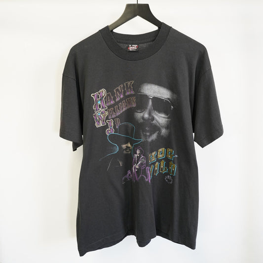 (XL) Vintage Hank Williams Jr. Hog Wild Bocephus Band Tour T-Shirt Men's XL Black 90s