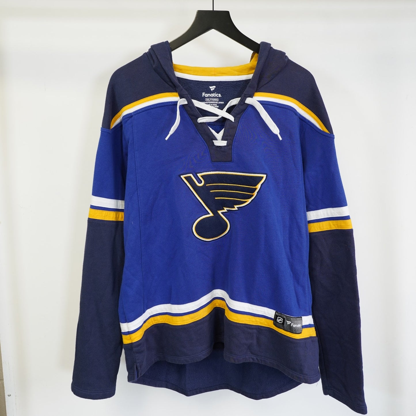 (XXL) St. Louis Blues Fanatics Sewn Hockey Hoodie Men's XXL Blue Jacket Embroidered