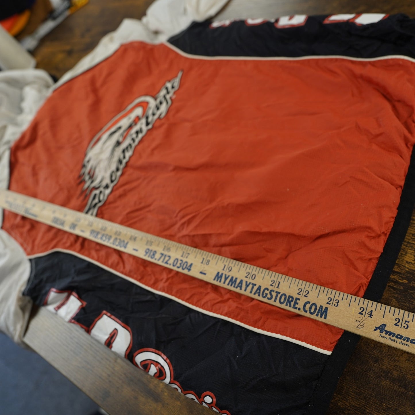 (Women's M) Vtg Harley Davidson Motorcycles Windbreaker Jacket Orange Sewn Eagle