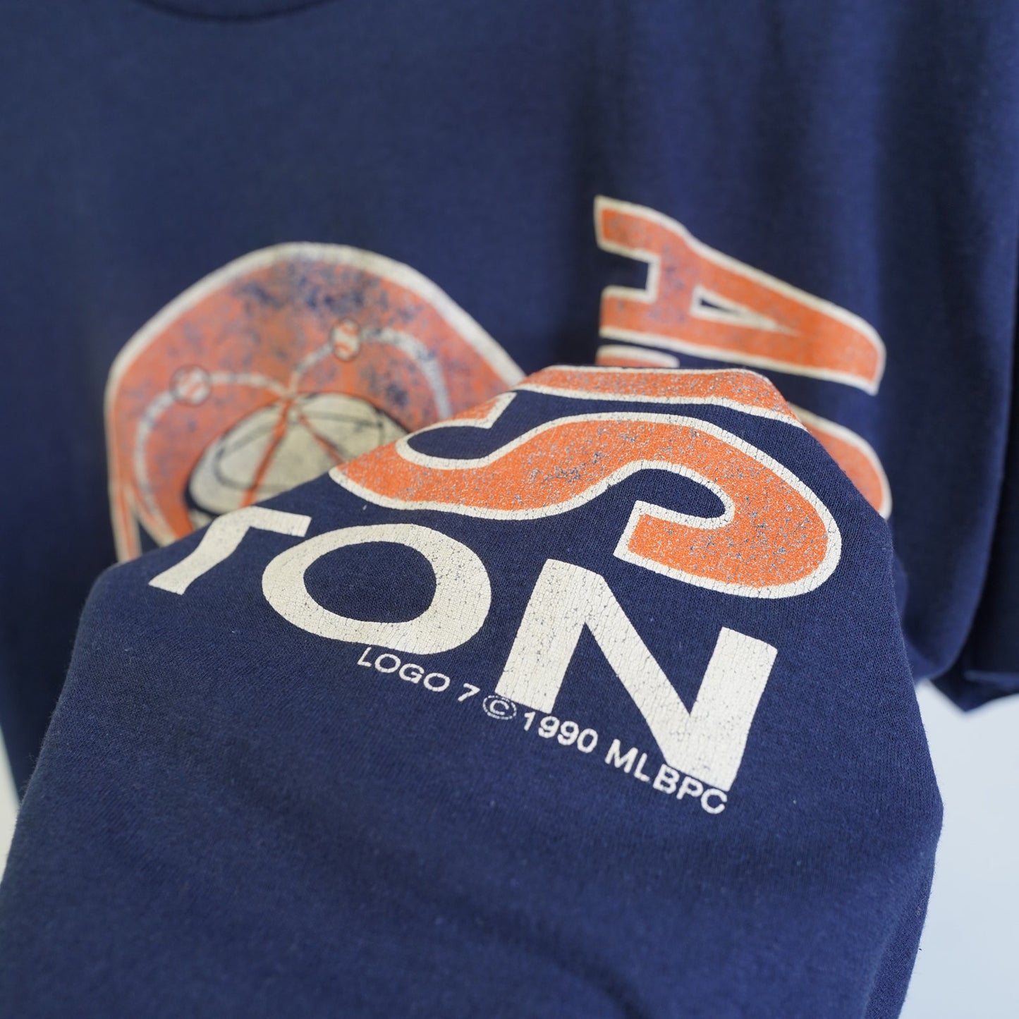 (L) Vintage Houston Astros Logo 7 1990 MLB Baseball T-Shirt Men's L Blue Astrodome