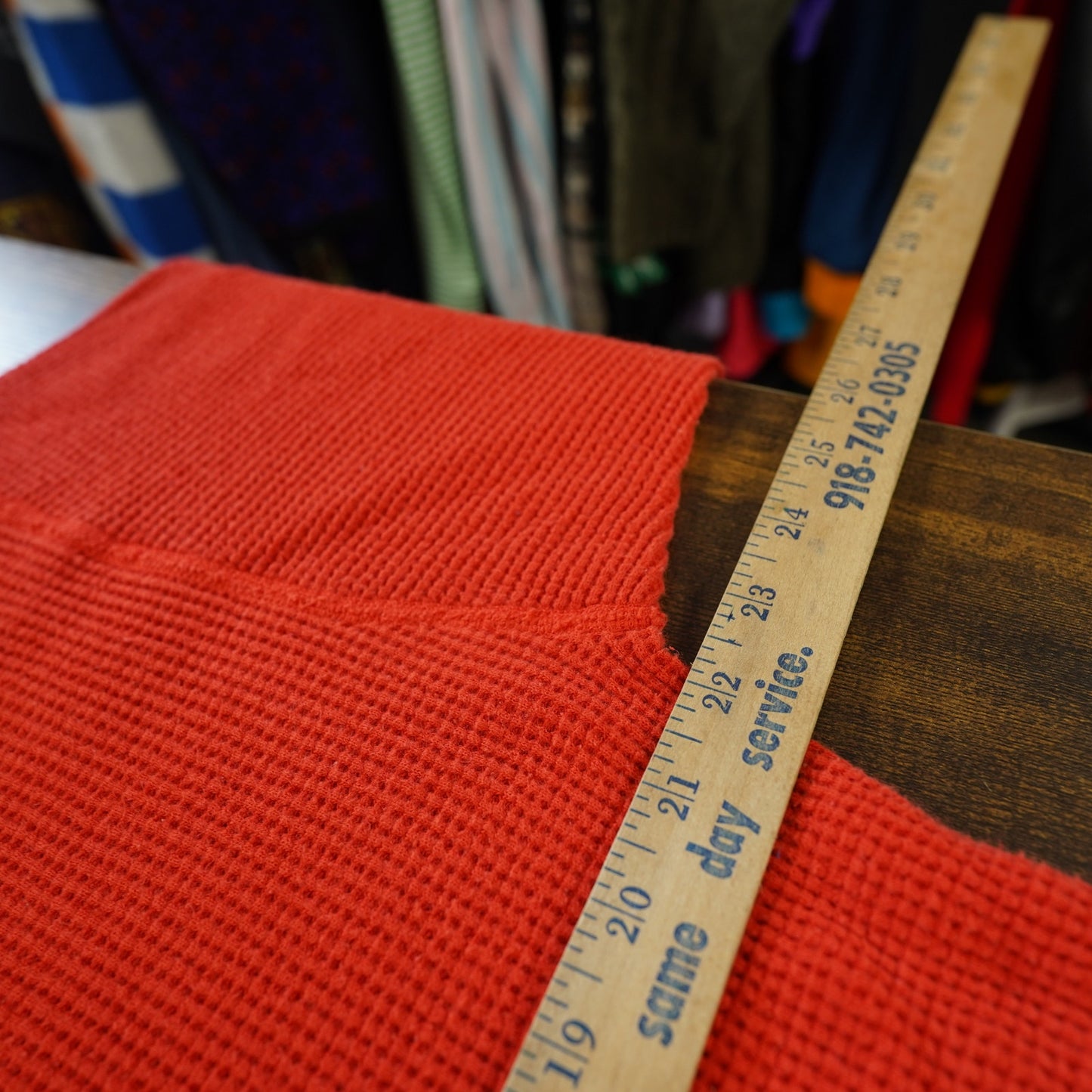 (XL) Vintage Gap Thermal Heavyweight Waffle Knit Henley T-Shirt Men's XL Orange 90s