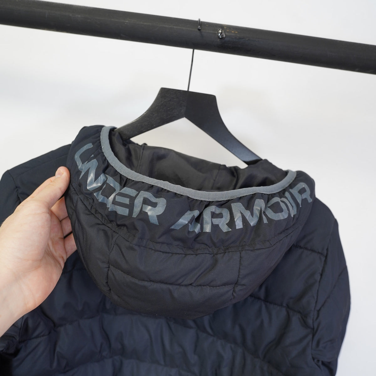 (Boys L) Under Armour Pronto Puffer Jacket Boy's Youth L Black Down Ski Snowboard