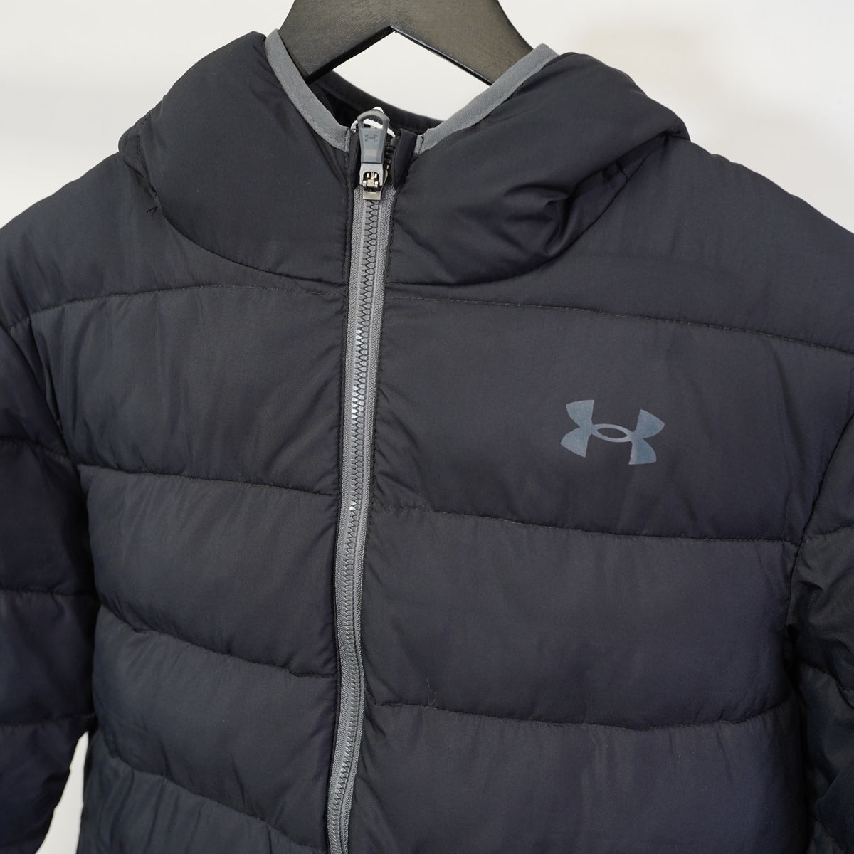 (Boys L) Under Armour Pronto Puffer Jacket Boy's Youth L Black Down Ski Snowboard