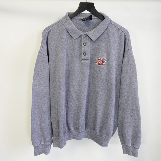 (XL) Vintage Houston Rockets 90s Lee Sport Knit Polo Shirt Sweater Men's XL Blue