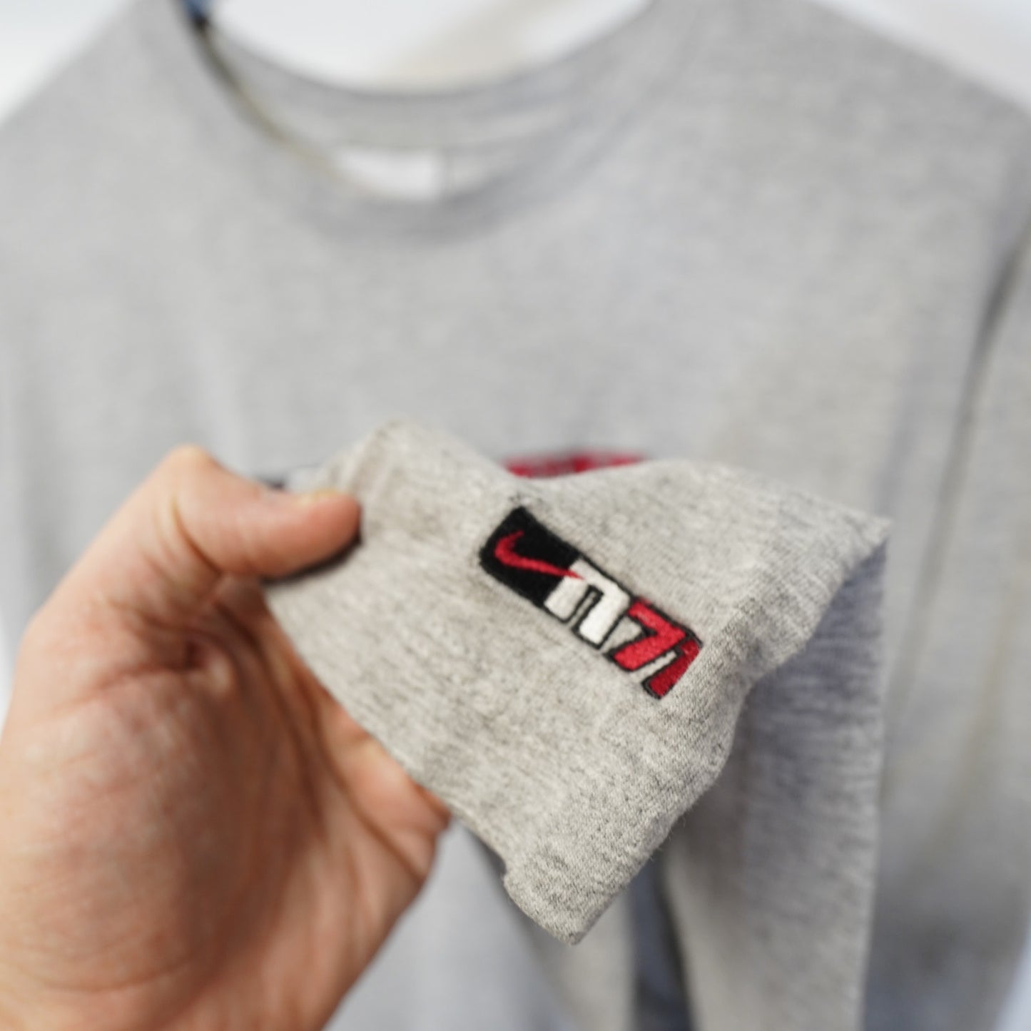 (L) Vintage Nike Athletics Y2K Sewn Long Sleeve T-Shirt Men's L Gray 2000s Retro
