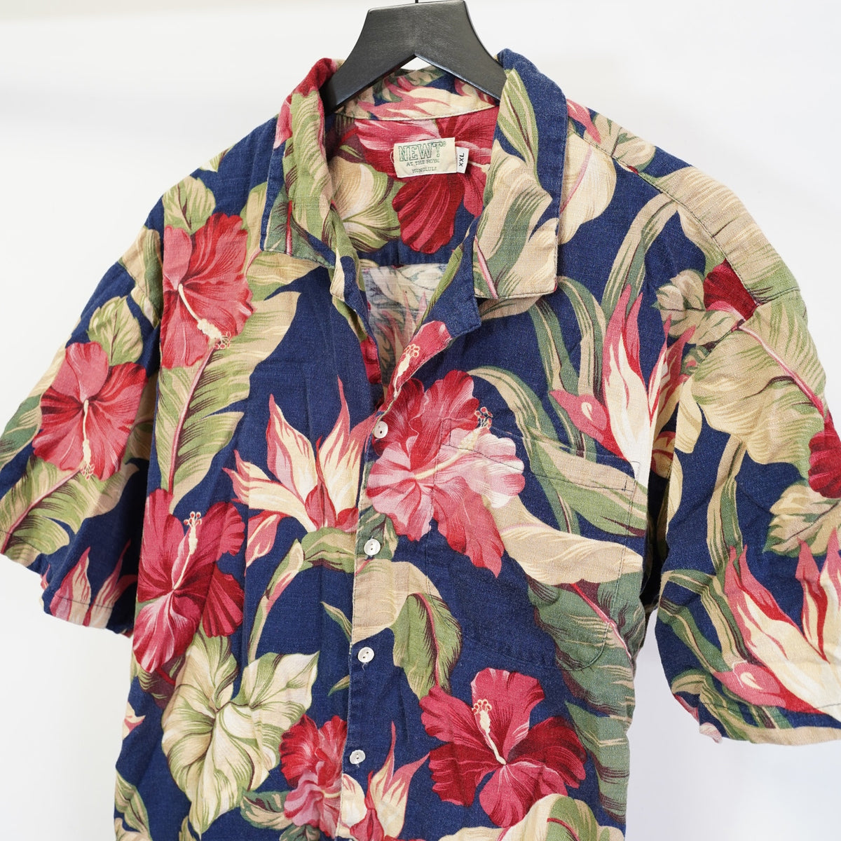 (XXL) Vintage Royal Honolulu Floral Hawaiian Shirt Men's XXL Tropical Hibiscus Surf